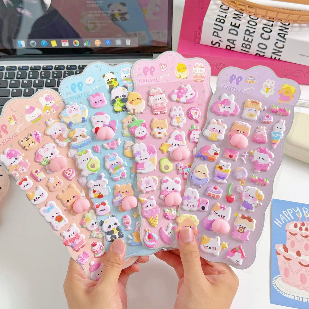 4 Pieces 3D Soft Cute Butt 3D  - Phone Accessories For Kids ulasan dan harga
