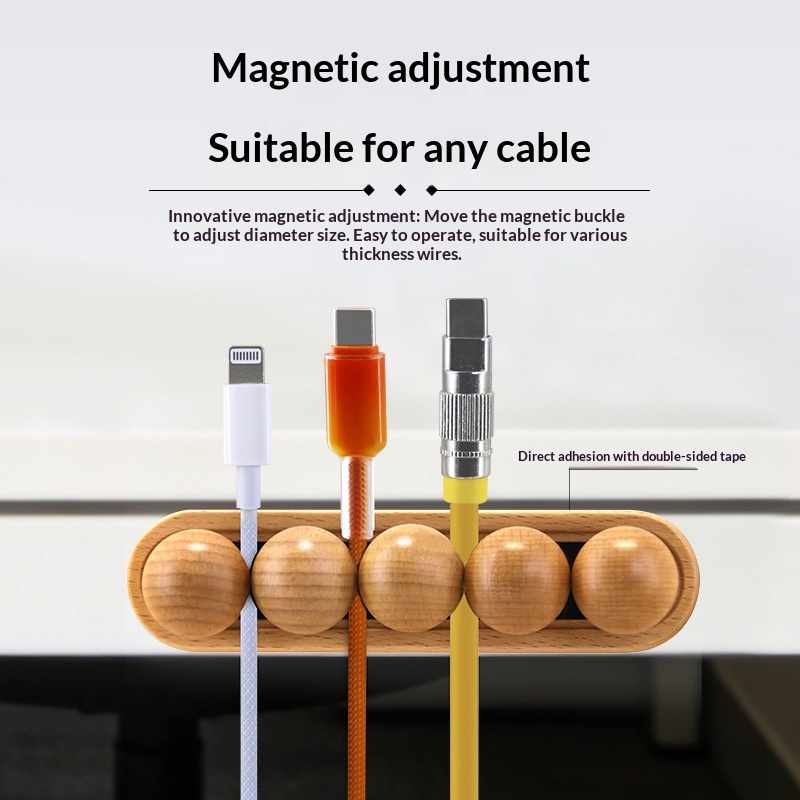 Solid Wood Magnetic Cable Orga - Cable Organizer Magnetic ulasan dan harga