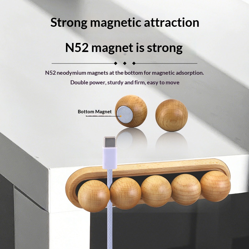 Solid Wood Magnetic Cable Orga - Cable Organizer Magnetic ulasan dan harga
