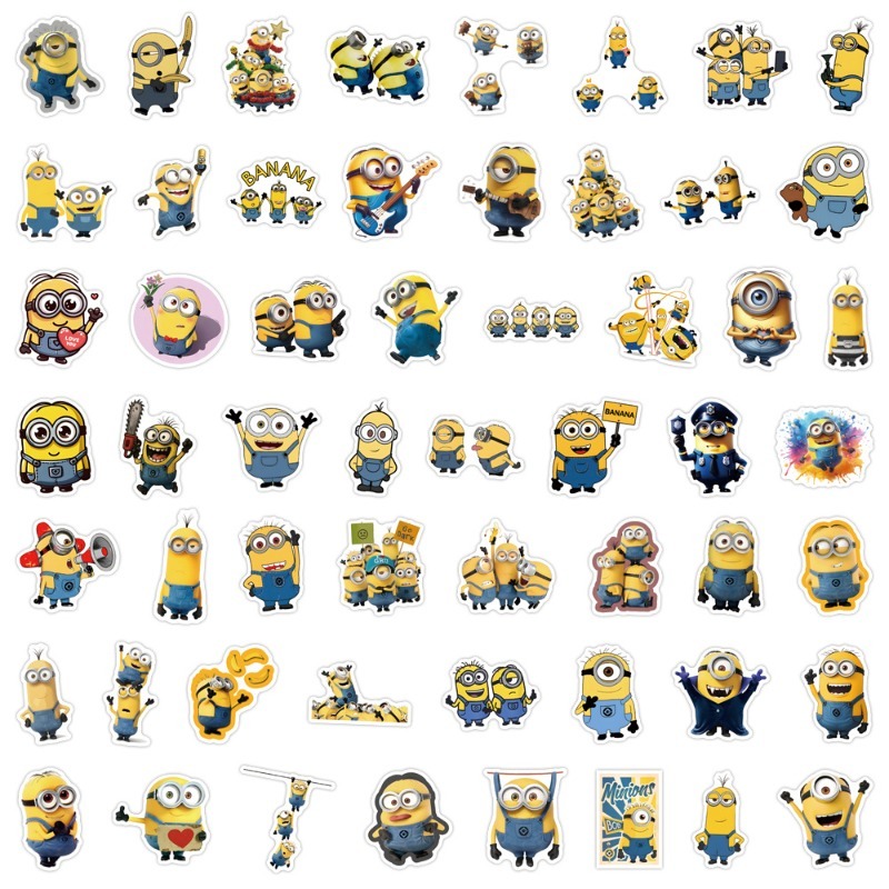 55pcs Minions Cartoon Graffiti - Phone Accessories Ideas ulasan dan harga