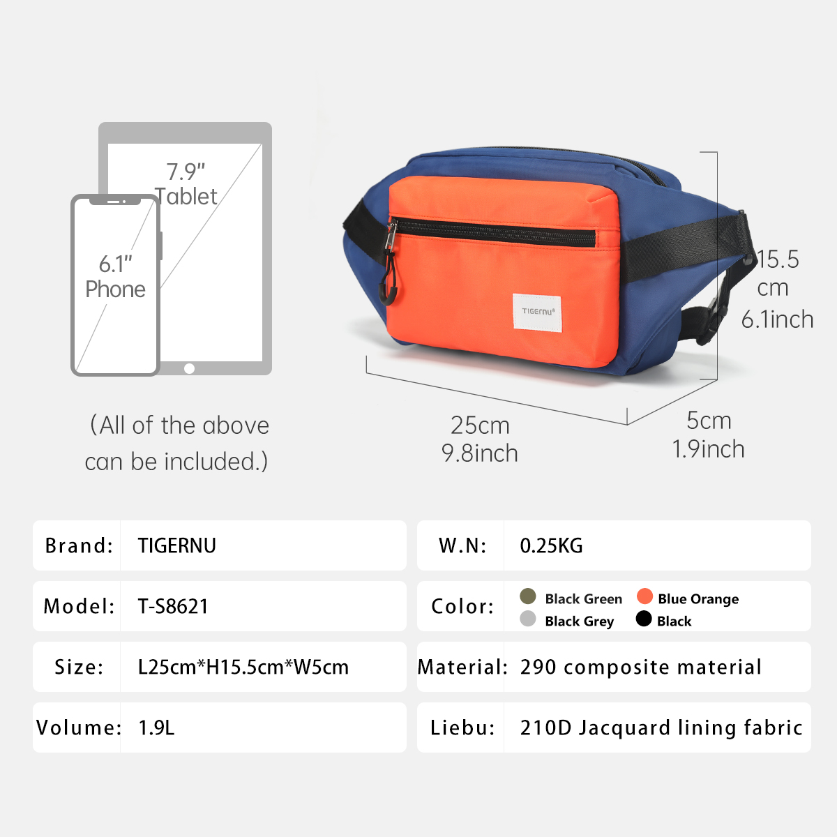 Tigernu  Chest Bag For Men 7.9 - Phone Accessories Men ulasan dan harga