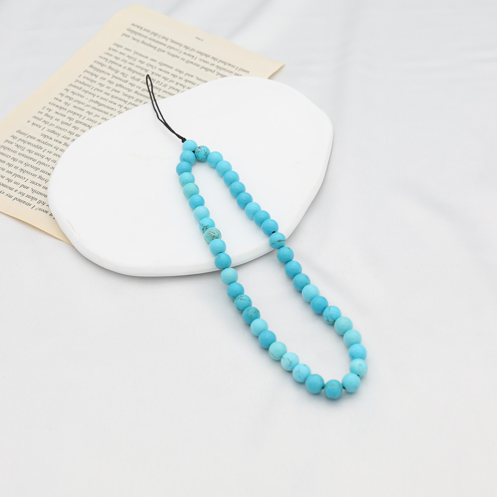 8MM Blue Turquoise Beaded Mobi - Phone Accessories Men ulasan dan harga
