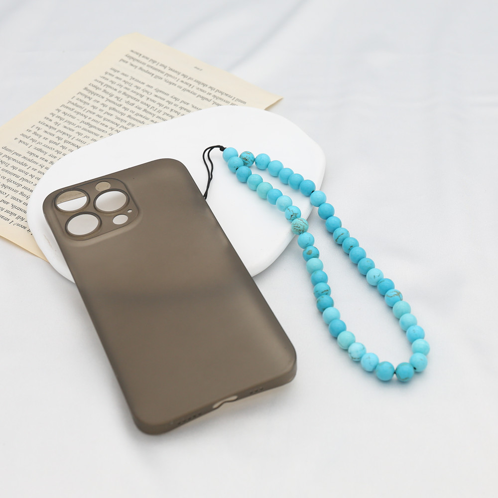 8MM Blue Turquoise Beaded Mobi - Phone Accessories Men ulasan dan harga