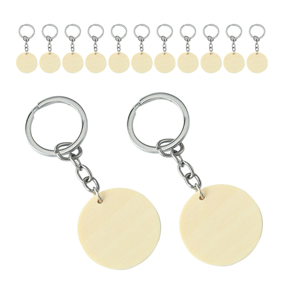 1Set Round Wooden Keychain Bla - Phone Accessories Ideas ulasan dan harga