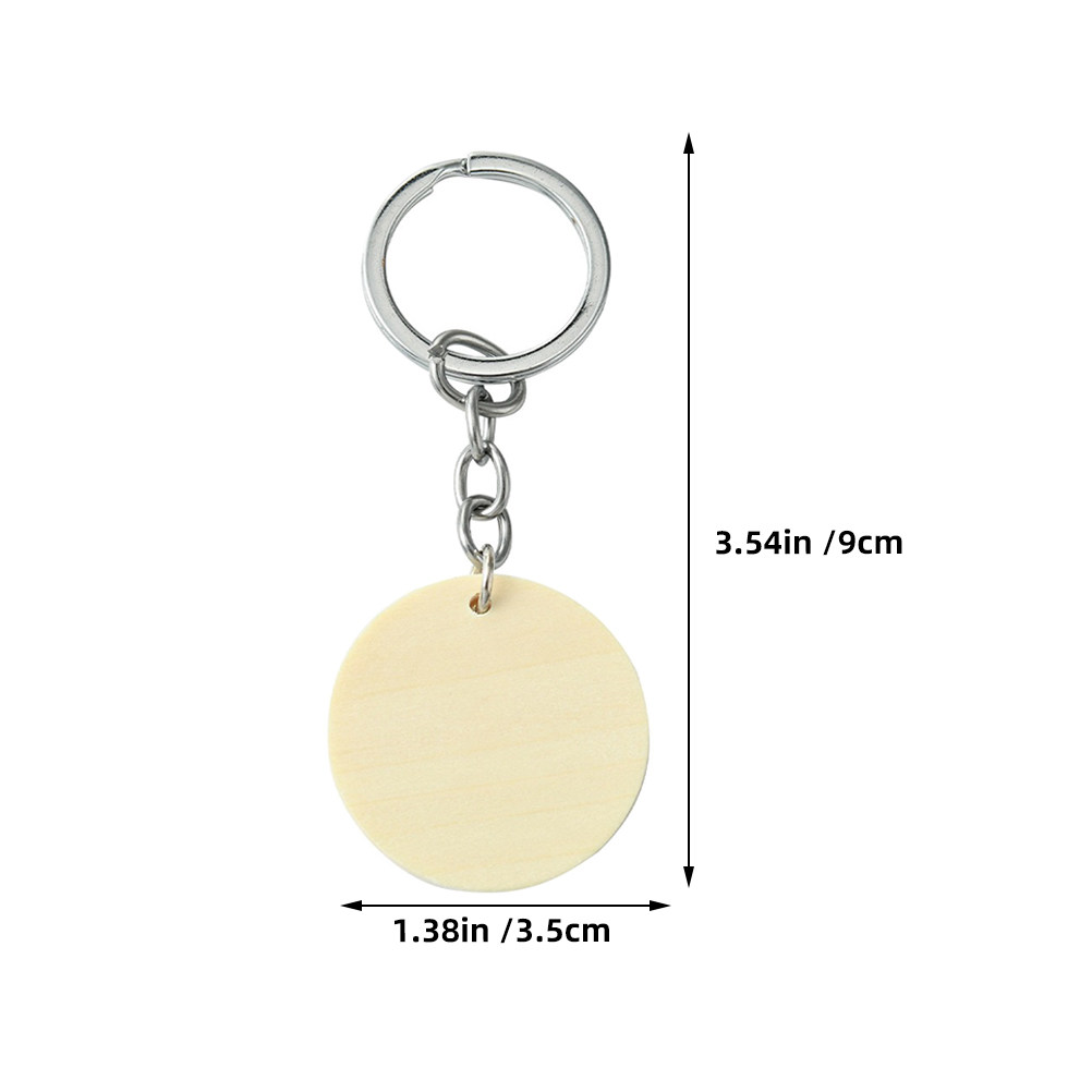 1Set Round Wooden Keychain Bla - Phone Accessories Ideas ulasan dan harga