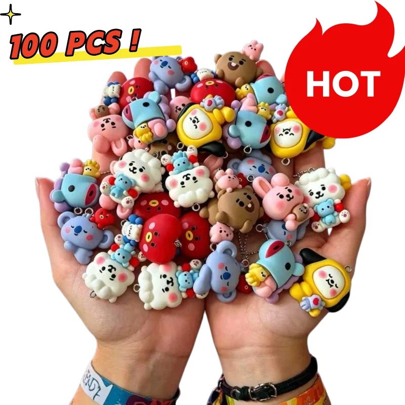 7pcs BT21 Resin Cartoon Charm  - Phone Accessories Jewelry ulasan dan harga