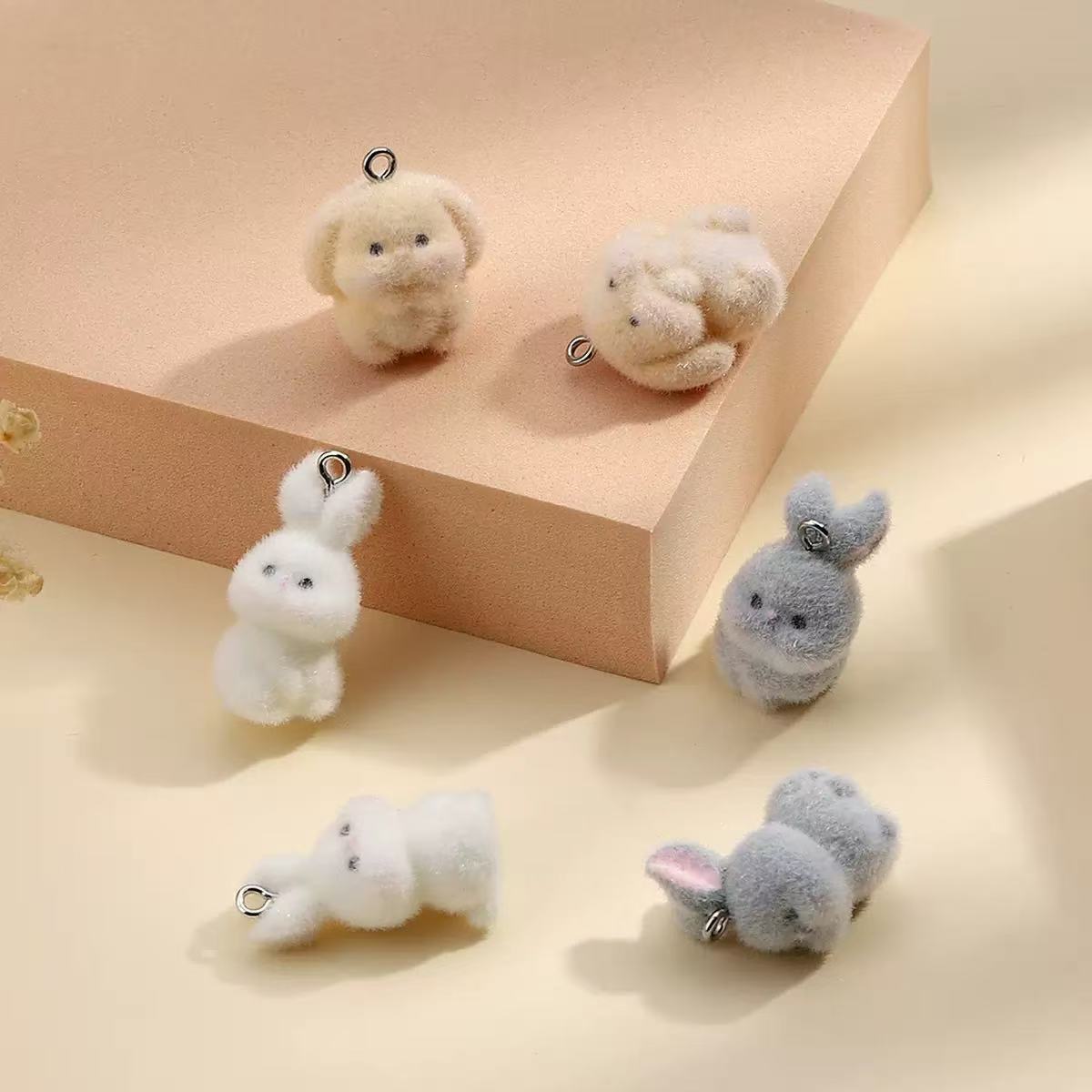 10pcs Flocking Little Rabbit R - Phone Accessories Jewelry ulasan dan harga