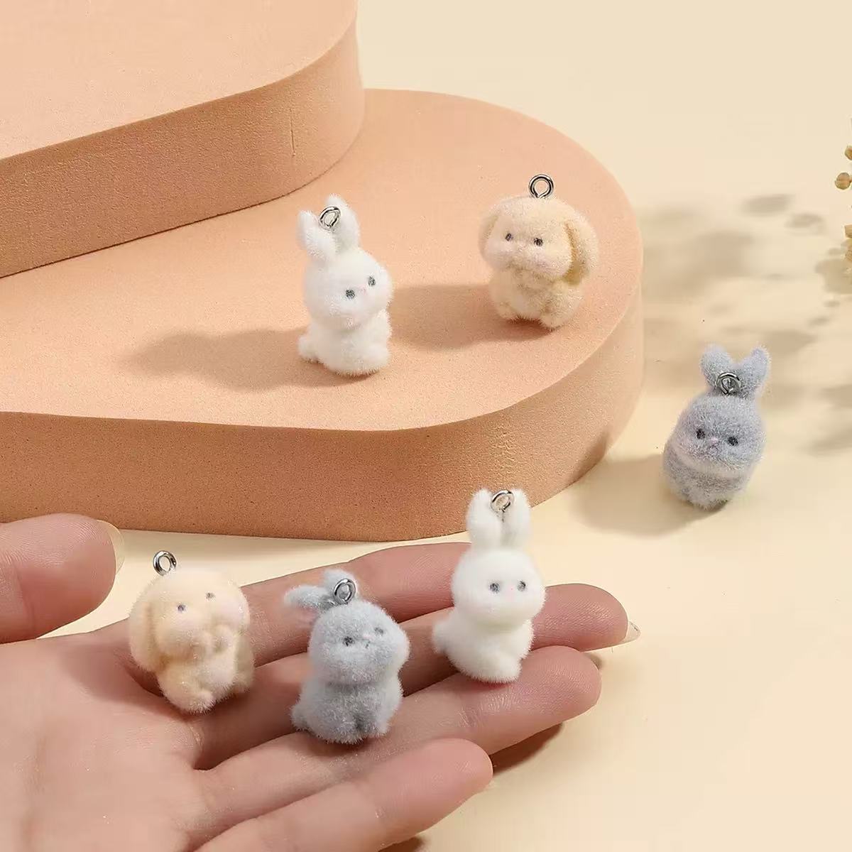 10pcs Flocking Little Rabbit R - Phone Accessories Jewelry ulasan dan harga